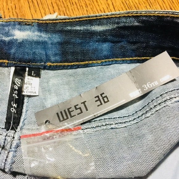 West 36th‎ Booty Cut Off Jean Shorts Stretch Distressed L Large - Picture 4 of 10